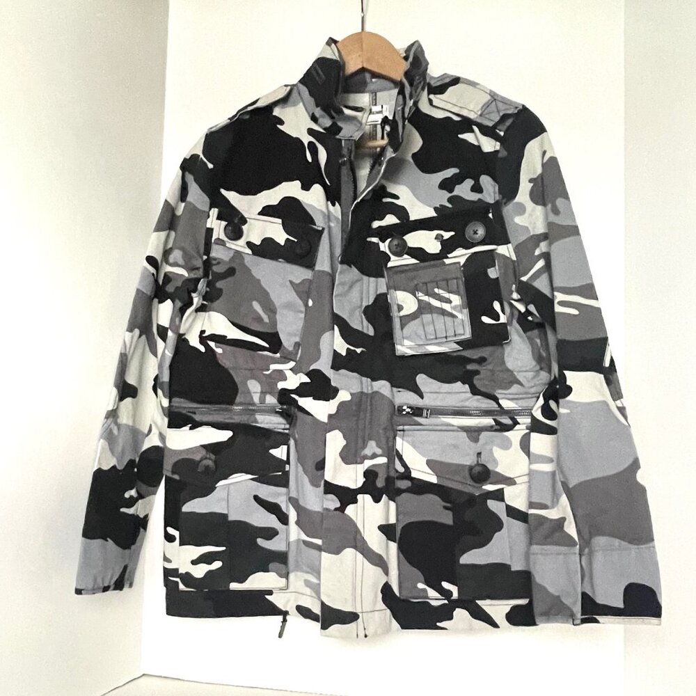 Zadig & Voltaire Kola Camo Black White Utility Jacket - Small